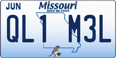 MO license plate QL1M3L