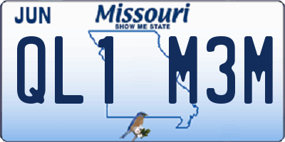 MO license plate QL1M3M