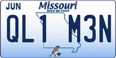 MO license plate QL1M3N