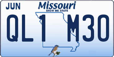 MO license plate QL1M3O