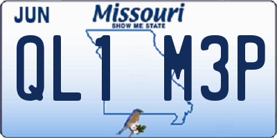 MO license plate QL1M3P