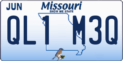 MO license plate QL1M3Q