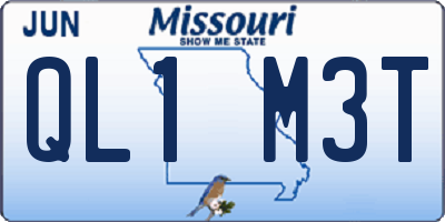 MO license plate QL1M3T
