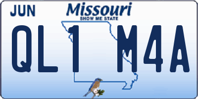 MO license plate QL1M4A