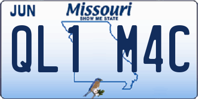 MO license plate QL1M4C