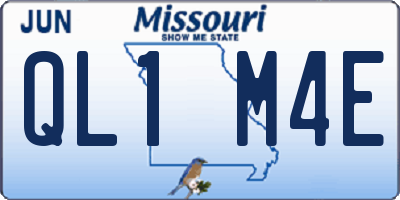 MO license plate QL1M4E