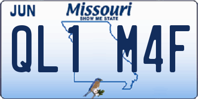 MO license plate QL1M4F
