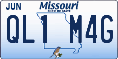 MO license plate QL1M4G
