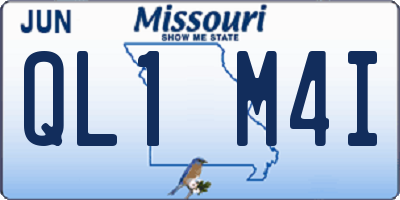 MO license plate QL1M4I