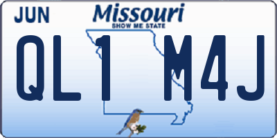 MO license plate QL1M4J