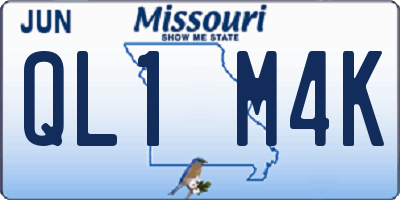 MO license plate QL1M4K