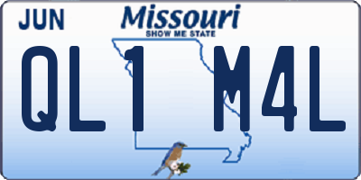 MO license plate QL1M4L