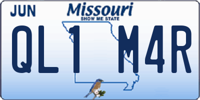 MO license plate QL1M4R