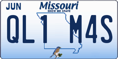 MO license plate QL1M4S