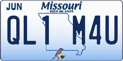 MO license plate QL1M4U