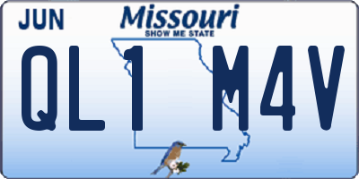 MO license plate QL1M4V