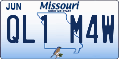 MO license plate QL1M4W