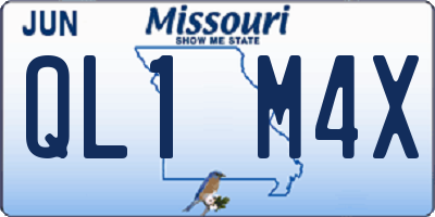 MO license plate QL1M4X