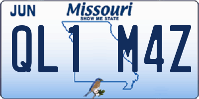 MO license plate QL1M4Z