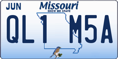 MO license plate QL1M5A