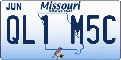 MO license plate QL1M5C