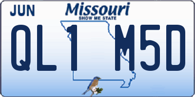 MO license plate QL1M5D