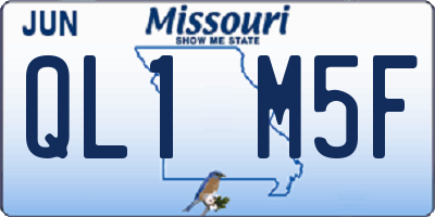 MO license plate QL1M5F