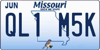 MO license plate QL1M5K
