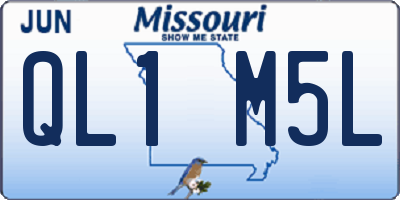 MO license plate QL1M5L