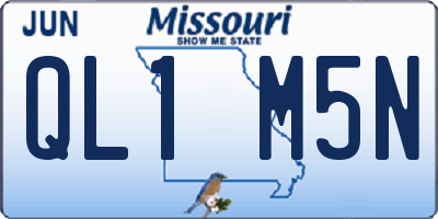 MO license plate QL1M5N