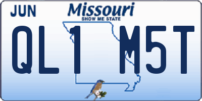MO license plate QL1M5T