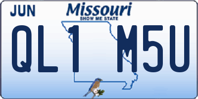 MO license plate QL1M5U