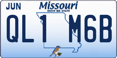 MO license plate QL1M6B