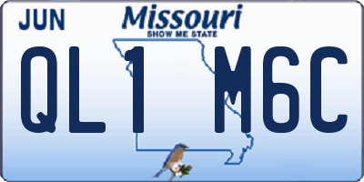 MO license plate QL1M6C