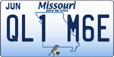 MO license plate QL1M6E