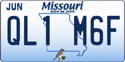 MO license plate QL1M6F