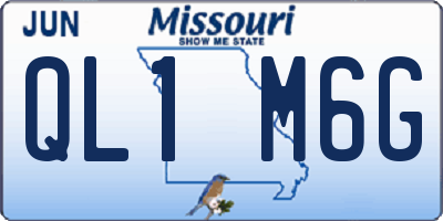 MO license plate QL1M6G