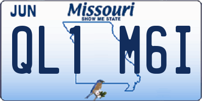 MO license plate QL1M6I