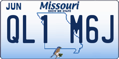 MO license plate QL1M6J