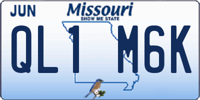 MO license plate QL1M6K