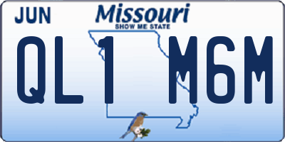 MO license plate QL1M6M