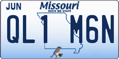 MO license plate QL1M6N