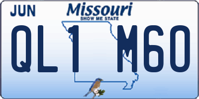 MO license plate QL1M6O