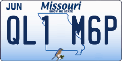 MO license plate QL1M6P