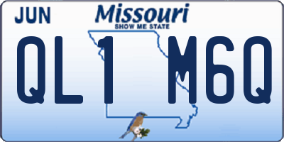 MO license plate QL1M6Q