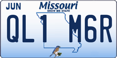 MO license plate QL1M6R