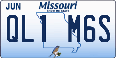 MO license plate QL1M6S