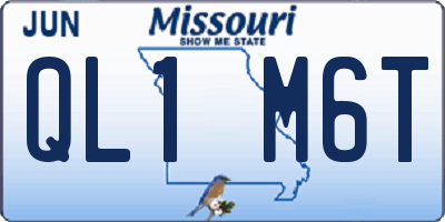 MO license plate QL1M6T