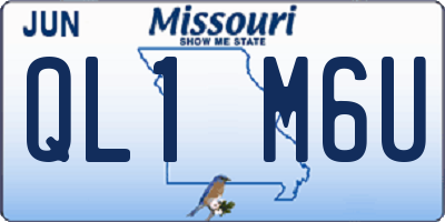 MO license plate QL1M6U