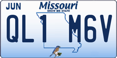 MO license plate QL1M6V